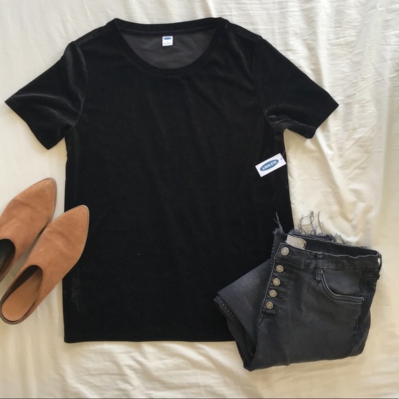 Old Navy Tops - NWT Black Velvet Tee